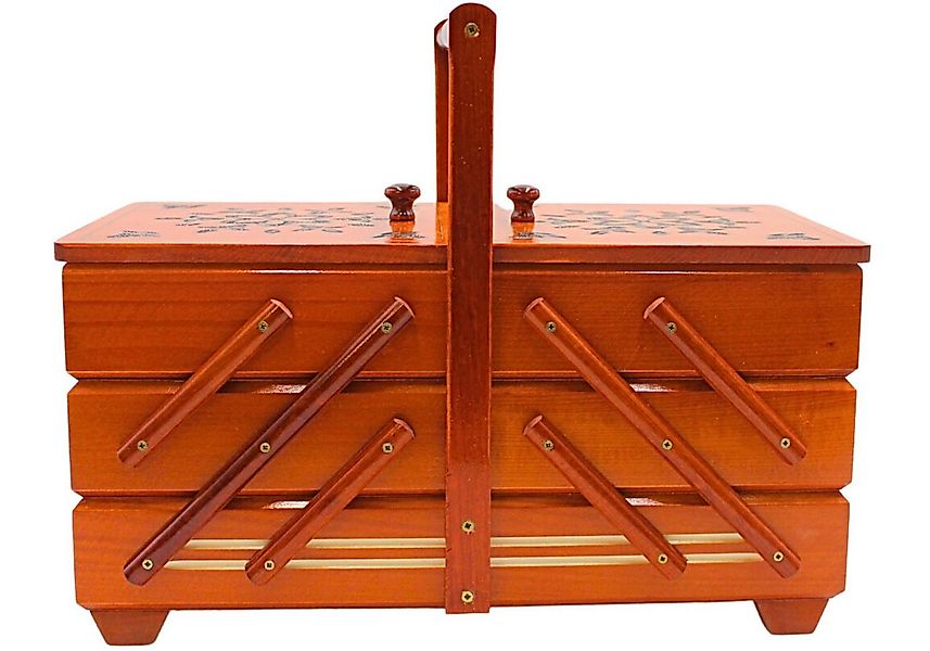 Dekohelden24 Nähkorb Hochwertiger Nähkasten, Nähkästchen aus Furnierholz mi günstig online kaufen