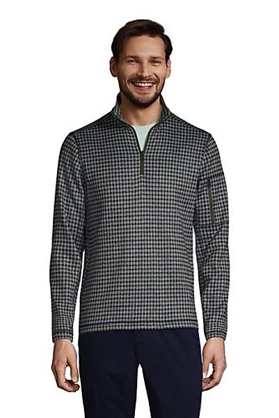 Strickfleece-Pullover mit Troyer-Kragen, Herren, Größe: XXL Normal, Blau, b günstig online kaufen