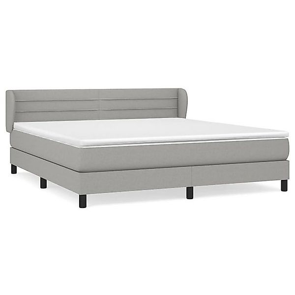 vidaXL Boxspringbett, Boxbett mit Matratze Hellgrau 180x200 cm Stoff günstig online kaufen