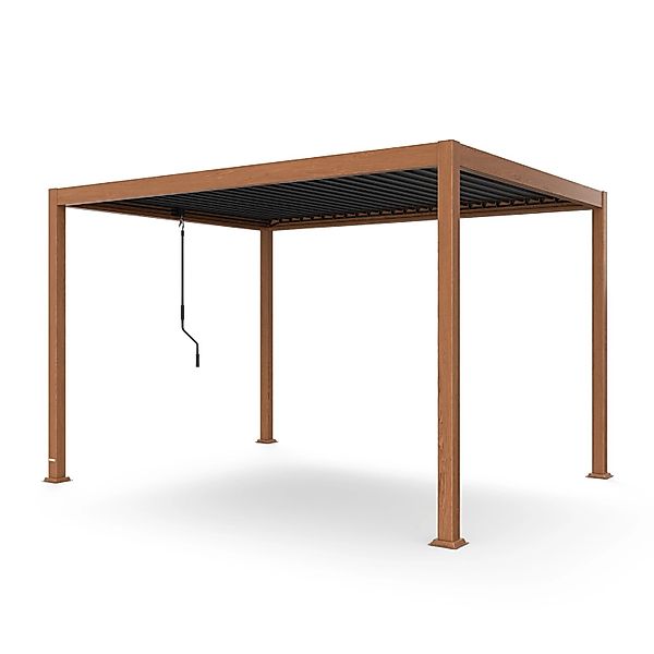 Blumfeldt LuminaHaven Pergola Gartenpavillon 3x4 m Verzinkter Holzfarbener günstig online kaufen
