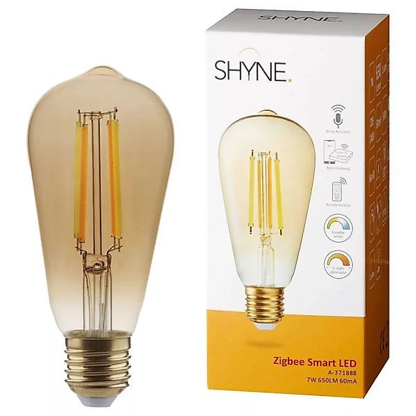 SHYNE | Smartes ZigBee LED Leuchtmittel E27, amber, tunable white, ST58, 7W günstig online kaufen