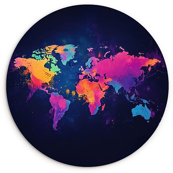 MuchoWow Gemälde Weltkarte - Bunt - günstig online kaufen