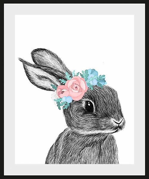 queence Bild »Albert«, Hase-Hasen-Haustiere-Kunst-Ostern-Blumen, (1 St.), m günstig online kaufen