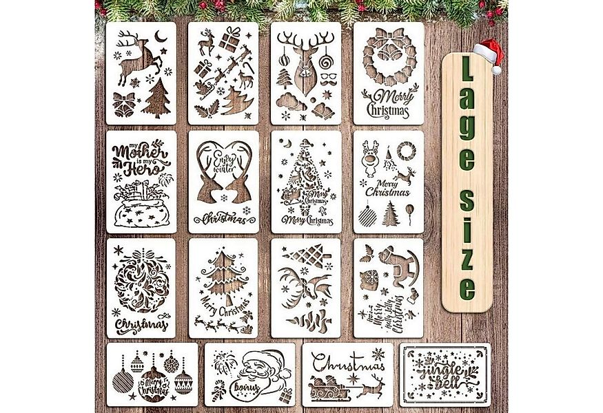 LuxusKollektion Dekohänger Schablonen Weihnachten 16 Stück Zeichenschablone günstig online kaufen