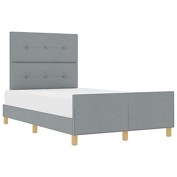 vidaXL Bett Bettgestell Hellgrau 120x190 cm Stoff (1-tlg) günstig online kaufen