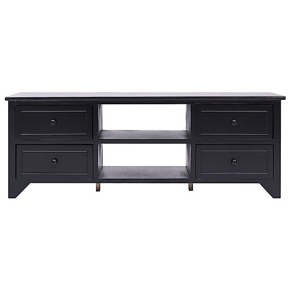 Tv-schrank Schwarz 108x30x40 Cm Massivholz Paulownia günstig online kaufen
