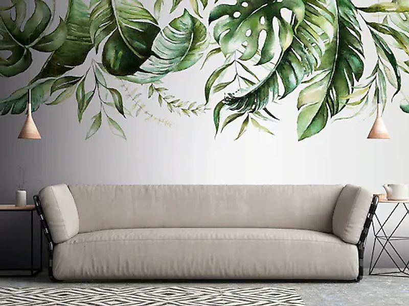 A.S. Création Vliestapete »Pflanzentapete Aquarelloptik Grün Weiß Tropisch« günstig online kaufen