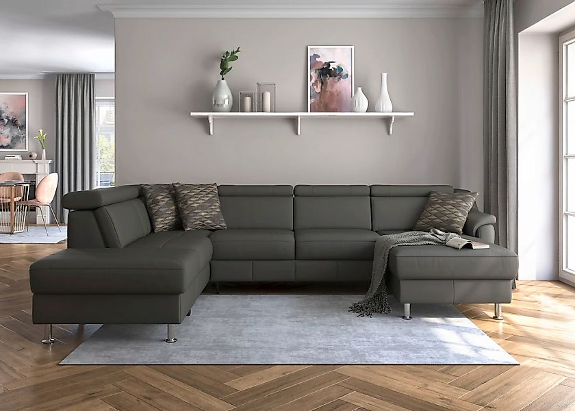 sit&more Wohnlandschaft »Freetown U-Form« Kopfteilverstellung und Federkern günstig online kaufen