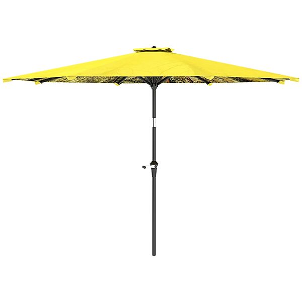 Outsunny Sonnenschirm Ø300 cm, Sonnenschirm mit Handkurbel, Muster，achteck günstig online kaufen