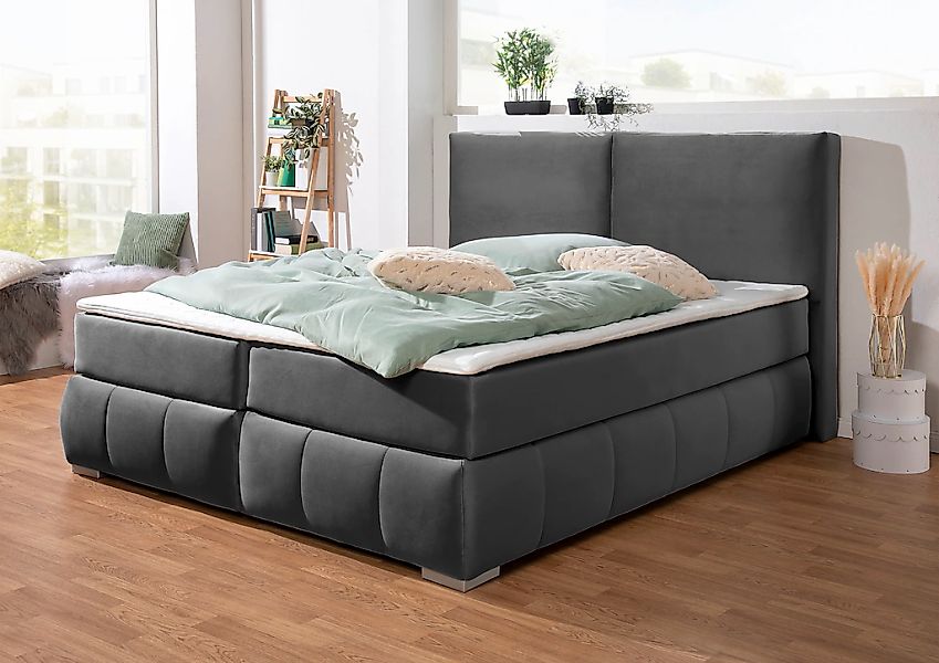 Home affaire Boxspringbett "Wehma" inkl. Topper in 3 verschiedenen Matratze günstig online kaufen