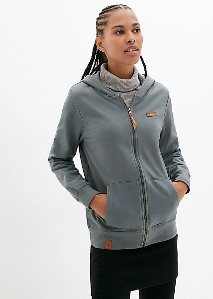 bonprix Kapuzensweatjacke mit Kapuze, mit Kängurutaschen, aus Baumwolle, mi günstig online kaufen