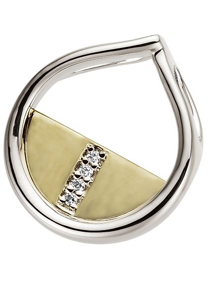 JOBO Kettenanhänger "Anhänger mit 4 Diamanten", 585 Gold bicolor günstig online kaufen