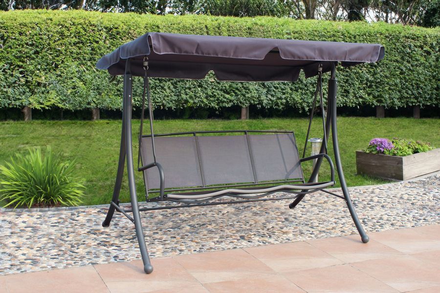 Garden Pleasure Hollywoodschaukel "ANNA" grau/schwarz günstig online kaufen