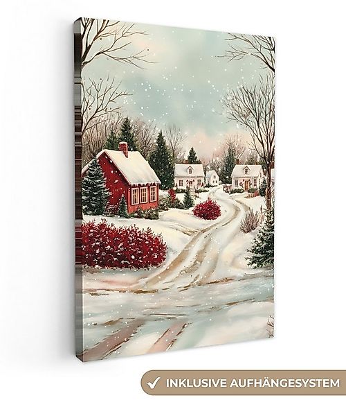 OneMillionCanvasses® Leinwandbild Weihnachtsstimmung - Ländlich - Rot, Foto günstig online kaufen