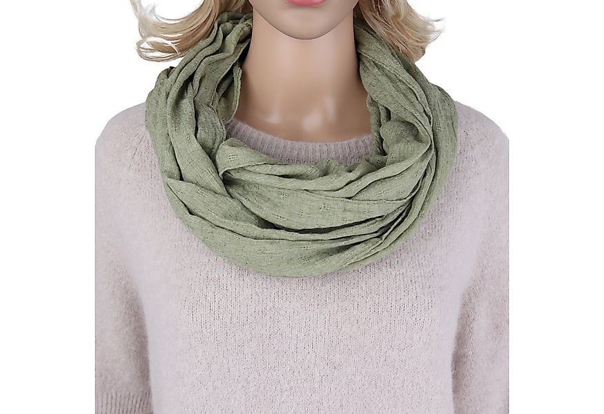 MIRROSI Loop Damen Schal Unifarbe mit Lochmuster Weich aus 100% Baumwolle, günstig online kaufen