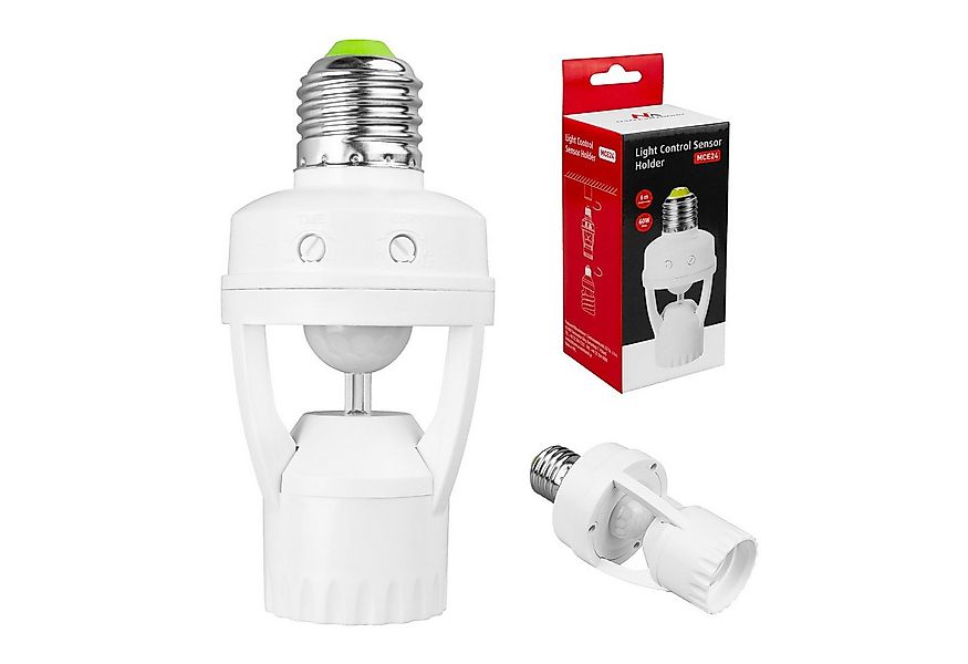 Maclean Lampenfassung MCE24 Lampenfassung E27 mit 360° Bewegungsmelder, (1- günstig online kaufen