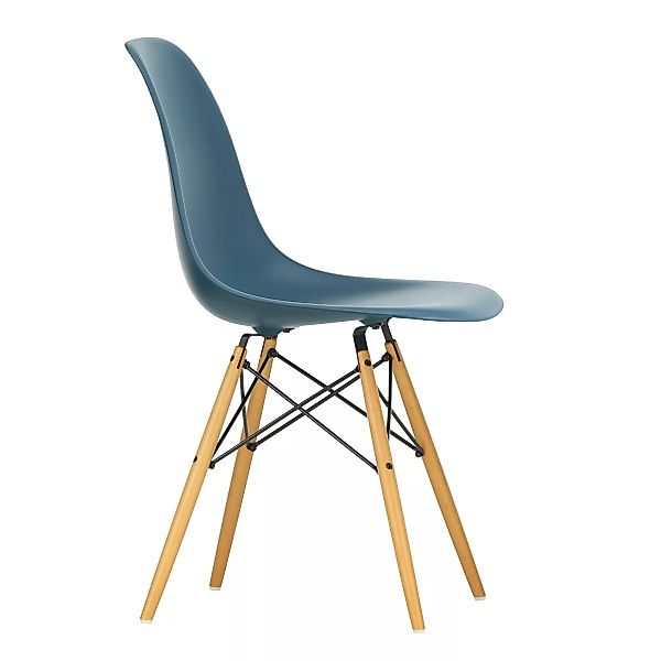 Vitra - Eames Plastic Side Chair DSW Ahorn gelblich - meerblau/Sitzschale P günstig online kaufen