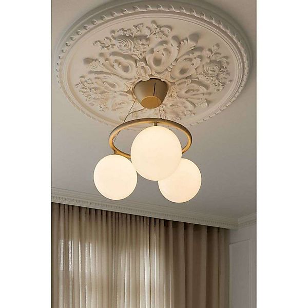 Nuura Kronleuchter Miira 3 Circular, Ø 54 cm, messing/opal günstig online kaufen