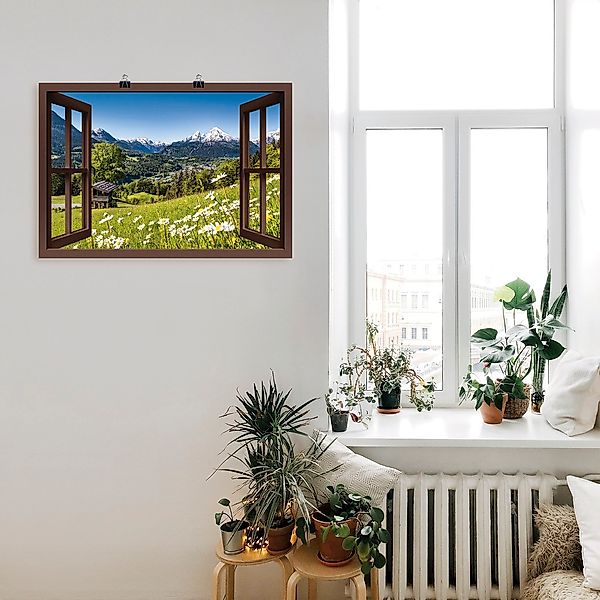 Artland Wandbild "Fensterblick Bayerischen Alpen", Berge, (1 St.), als Alub günstig online kaufen