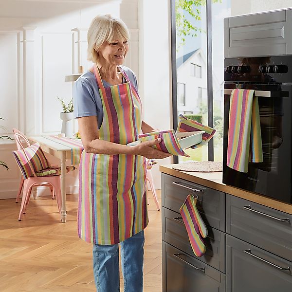 REDBEST Kochschürze Küchen-Set 7-tlg., Baumwolle Streifen günstig online kaufen