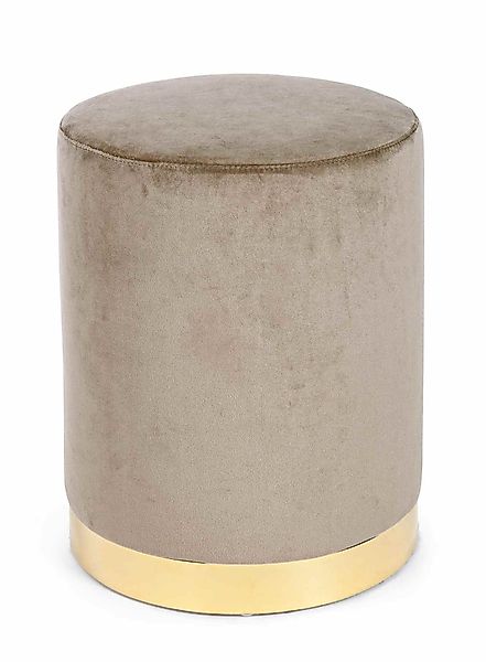 Bizzotto Pouf Lucilla in Samt-Optik, Taupe günstig online kaufen