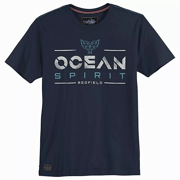 redfield Rundhalsshirt Redfield T-Shirt Übergröße navy Print Ocean Spirit günstig online kaufen