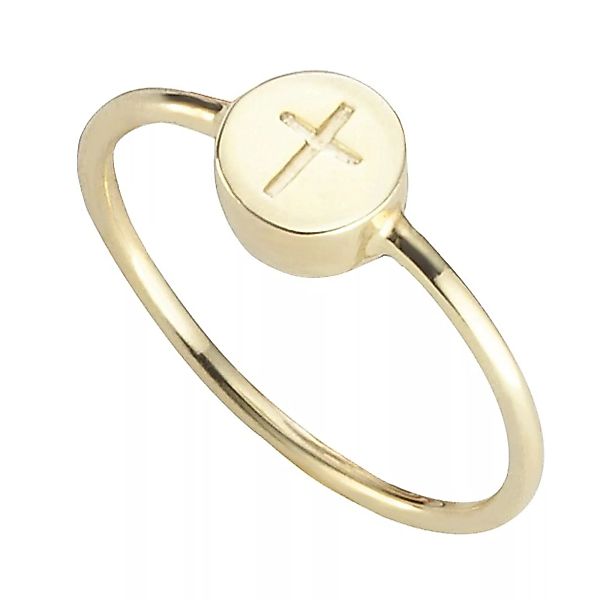 CAÏ Fingerring "925/- Sterling Silber vergoldet Kreuz" günstig online kaufen