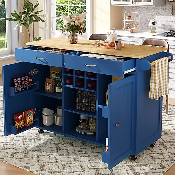 OKWISH Küchenwagen Multifunktionale Kücheninsel,Küchenregal Küchewagen Side günstig online kaufen