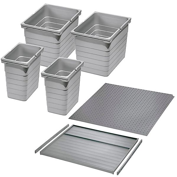 Ninka Abfalltrennsystem Eins2vier KB 600 mm 2x 8L 2x 17L Alugrau für Seiten günstig online kaufen