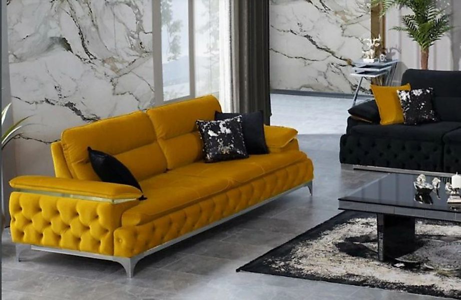 JVmoebel Sofa Italienischer Stil Dreisitzer Sofa Wohnlandschaft Textilsofa günstig online kaufen