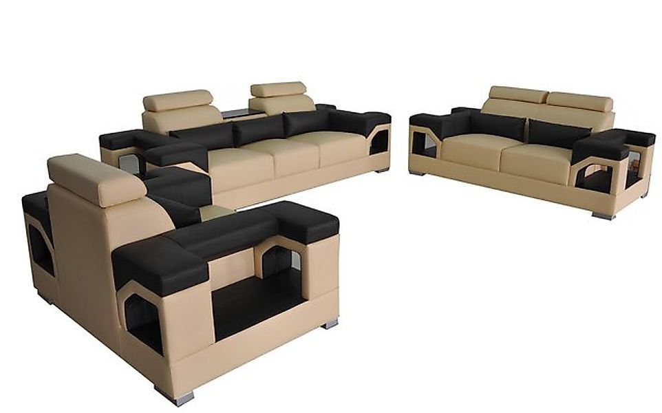 Xlmoebel Sofa Sofa-Set aus Leder mit USB-Anschluss, Polstermöbel, Wohnlands günstig online kaufen