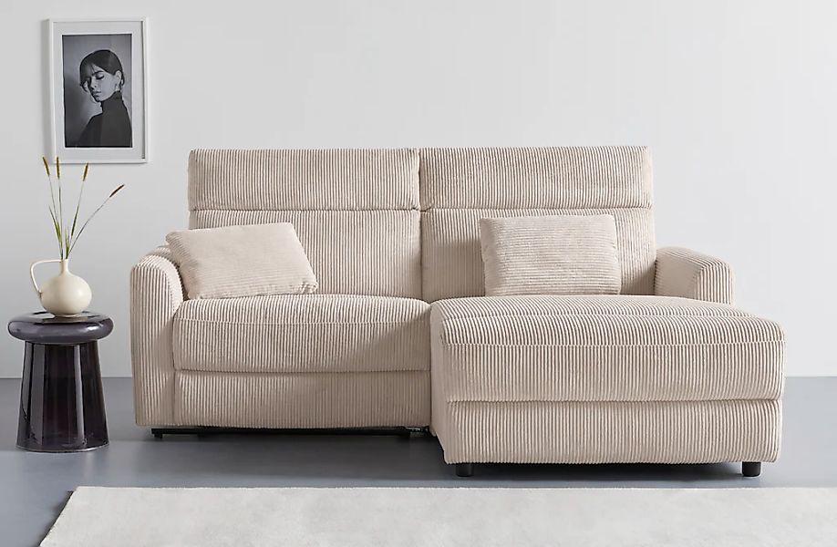 OTTO home Ecksofa "JENNA, L-Form, 209cm, manuelle u. elektrische Funktion, günstig online kaufen