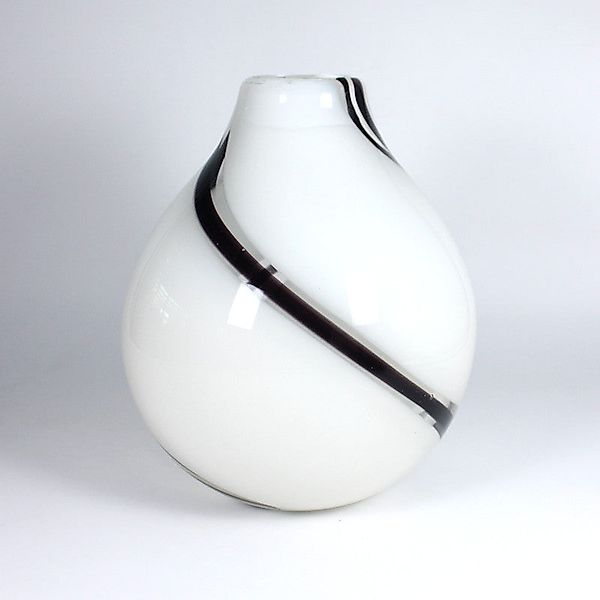 Kugelvase Black & White Murano 26cm günstig online kaufen