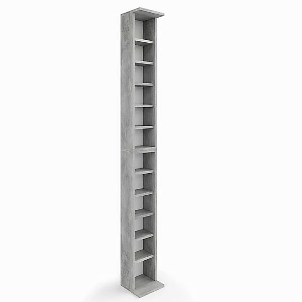 Vicco CD-Regal, Beton/Beton, 21 x 183.6 günstig online kaufen