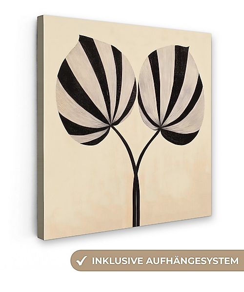 OneMillionCanvasses® Leinwandbild Blätter - Gestreift - Stängel - Beige, Fo günstig online kaufen