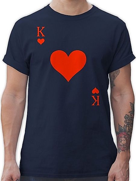 Shirtracer T-Shirt Herz König Spielkarte I King Queen Kartenspiel Karneval günstig online kaufen