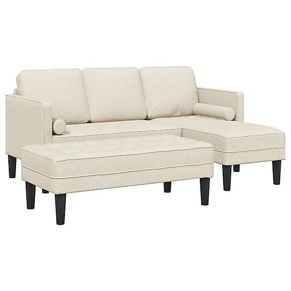 vidaXL Sofa 2-teiliges Sofa Set mit Kissen aus Leinen, 2 Teile günstig online kaufen