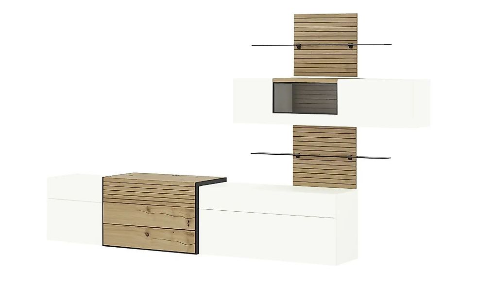 Wohnwert Wohnwand  Spektrum ¦ weiß ¦ Maße (cm): B: 333 H: 207 T: 48.0 Kommo günstig online kaufen