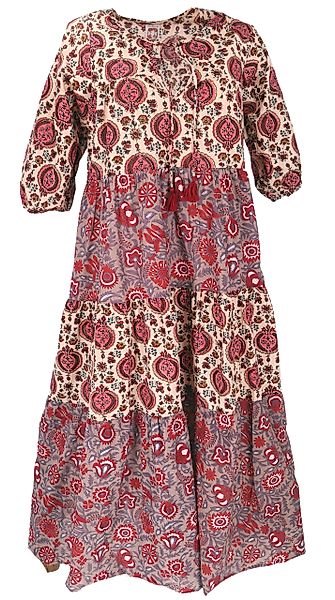 Guru-Shop Midikleid Boho Baumwoll Maxikleid, gestuftes günstig online kaufen