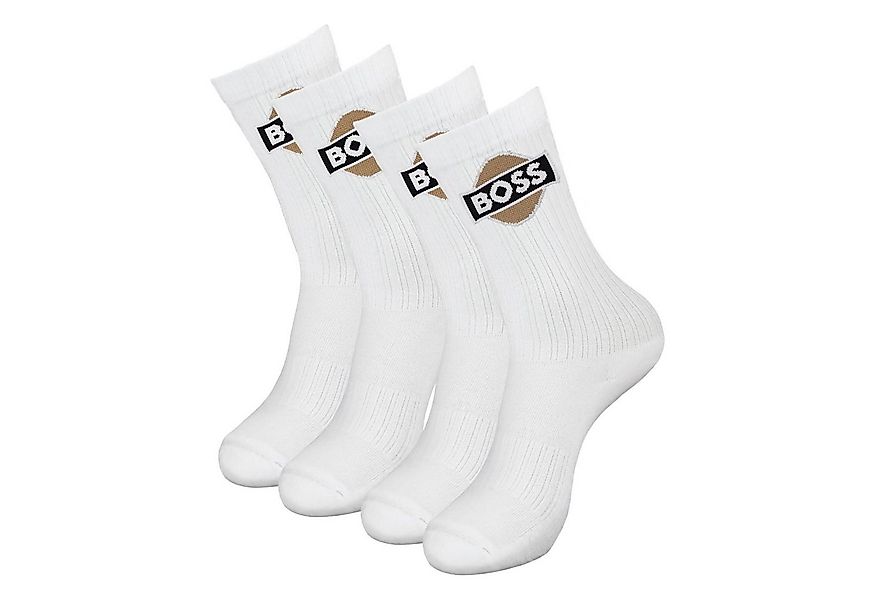 BOSS Langsocken QS Rib badge CC (2-Paar) mit kontrastfarbenem Logo günstig online kaufen