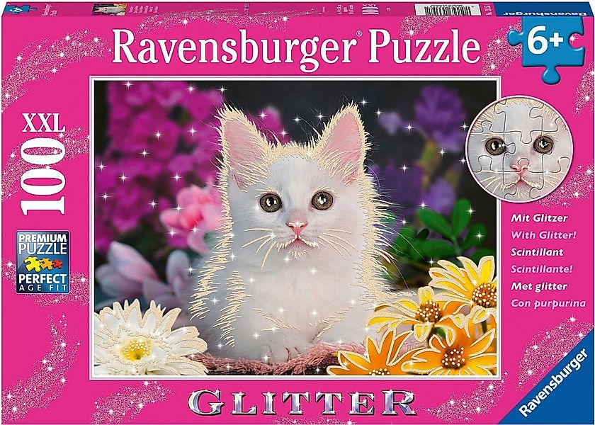 Ravensburger Puzzle Glitzerkatze, 100 Puzzleteile, Made in Germany günstig online kaufen
