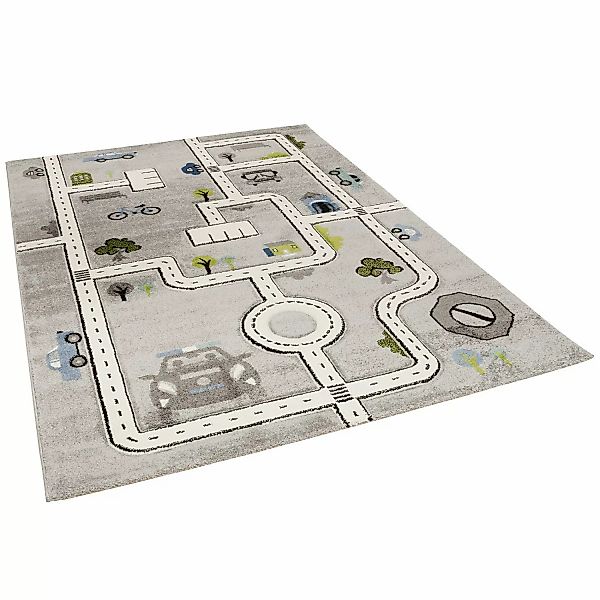 Pergamon Kinder Teppich Maui Kids Straßen Grau 200x290cm günstig online kaufen