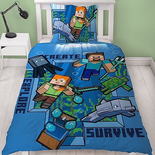 MTOnlinehandel Bettwäsche Minecraft 135x200 + 80x80 günstig online kaufen