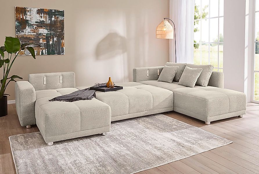 Jockenhöfer Gruppe Wohnlandschaft "Orlando U-Form, B: 337 cm" mit Federkern günstig online kaufen