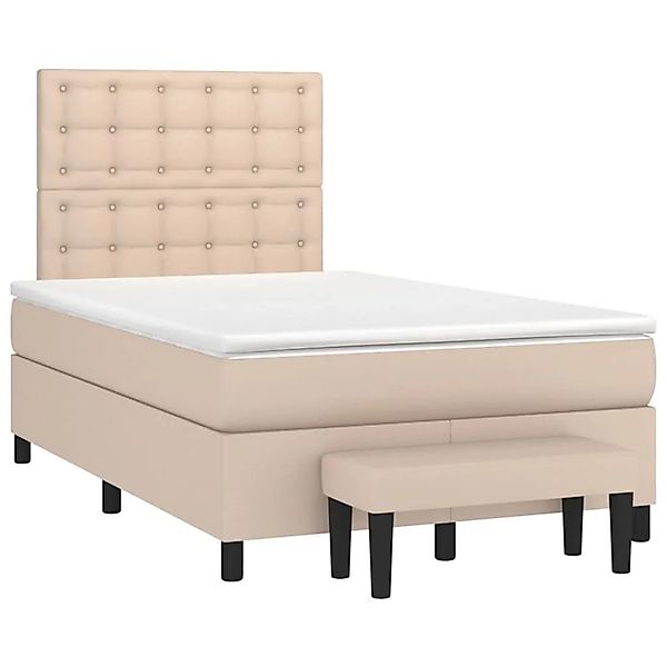 vidaXL Boxspringbett Matratze Cappuccino-Braun 120x200cm Kunstleder 3137658 günstig online kaufen