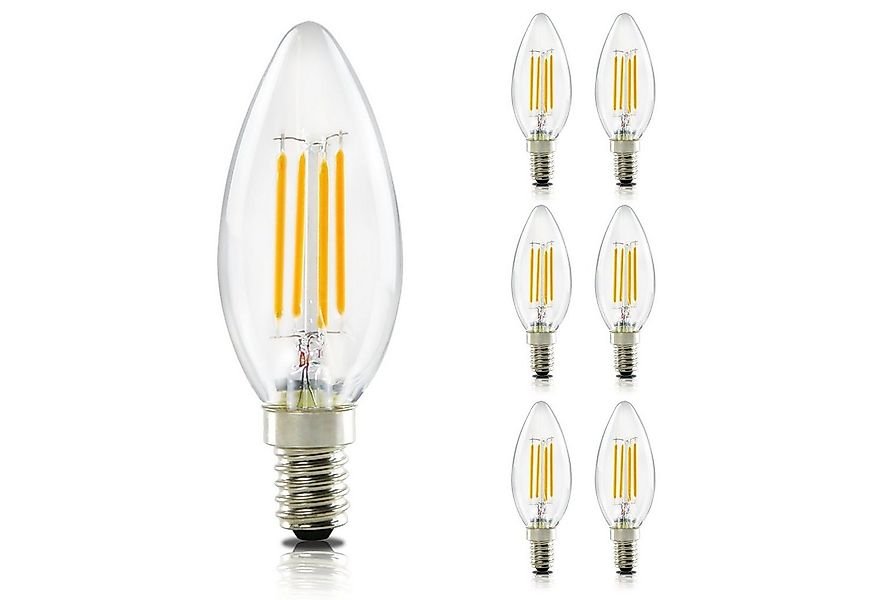 ZMH LED-Leuchtmittel E14 Glühbirne Warmweiß Lampe kerze 4W 2700K Filament R günstig online kaufen