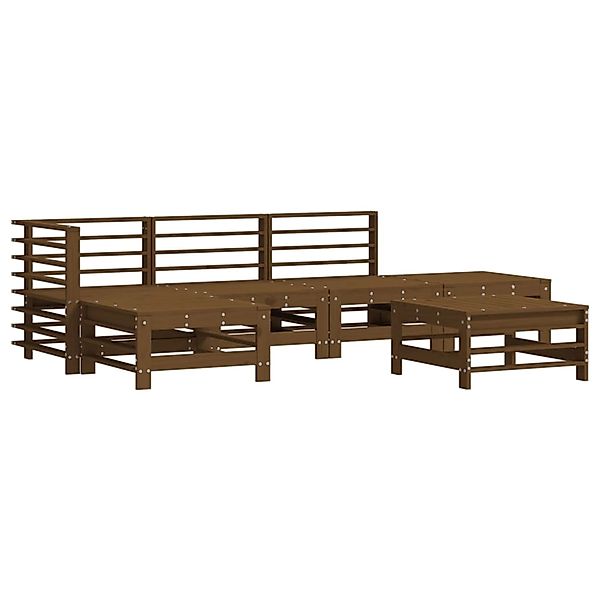 vidaXL 6-tlg Garten-Lounge-Set Honigbraun Massivholz Kiefer Modell 36 günstig online kaufen