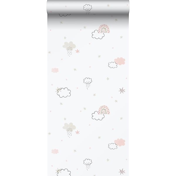 Sanders & Sanders Tapete Kleine Wolken Hellrosa Und Weiß 53 Cm X 1005 Cm 64 günstig online kaufen