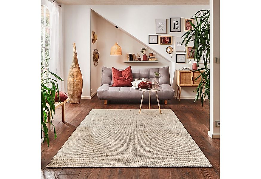 Steffensmeier Wollteppich Murnau mit Fusselstopp, Rechteckig, Handwebteppic günstig online kaufen