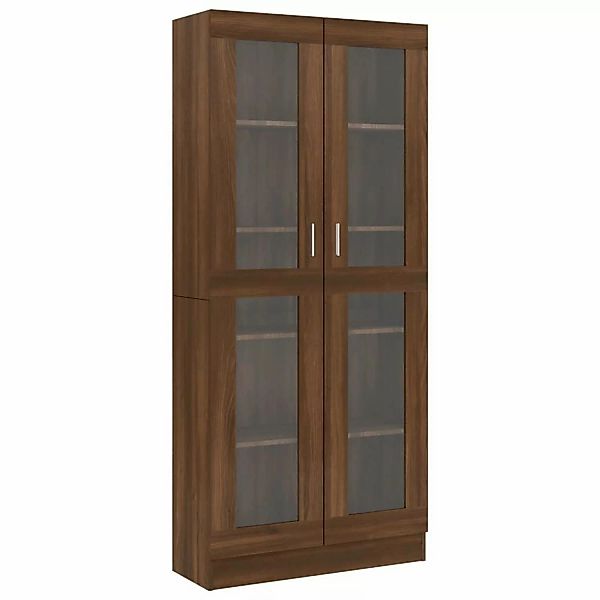 Vidaxl Vitrinenschrank Braun Eiche 82,5x30,5x185,5 Cm Holzwerkstoff günstig online kaufen